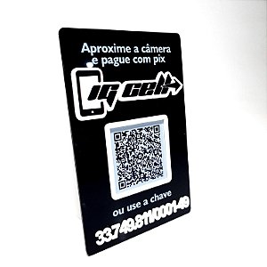 Placa PIX QR Code com logotipo - Sem Base