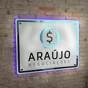 Placa em Acrílico com Logotipo em Acrílico e Iluminação em LED
