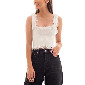 TOP DE TRICO FLORA BRANCO | WHITE