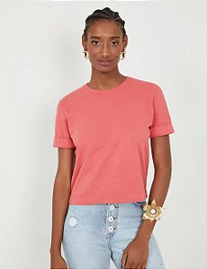 BLUSA BASICA DECOTE CARECA ROSA