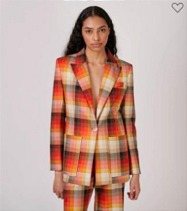 BLAZER XADREZ LUDIC ANA NKO LARANJA FIRE