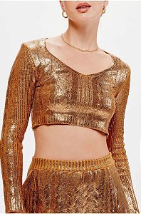 CROPPED TRICOT KIRA OURO