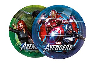 Prato de Papel Redondo Festa Avengers Game Verse - 12 unidades - Regina - Rizzo