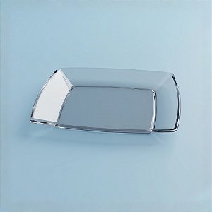 Prato Sobremesa em Acrílico Resistente Square Cristal - 10 unidades - Plastilânia