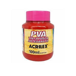 Tinta Fosca PVA 100ml - Vermelho Escarlate - 1 unidade - Acrilex - Rizzo