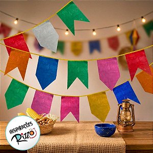 Bandeirinha Festa Junina de Plástico 10 Metros - Rizzo Balões