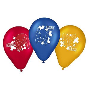 Balão Festa Sonic - 25 unidades - Regina Festas - Rizzo Balões