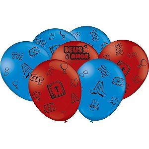 Balão Festa 3 Palavrinhas - 25 unidades - Festcolor - Rizzo Balões