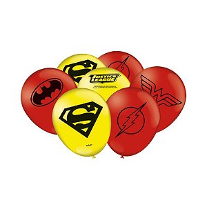 Balão Festa Liga da Justiça - 25 unidades - Festcolor - Rizzo Balões