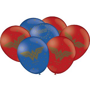 Balão Festa Mulher Maravilha - 25 unidades - Festcolor - Rizzo Balões