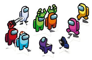 Decoração de Mesa Festa Among Us - 08 unidades - Festcolor - Rizzo