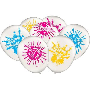 Balão Especial Festa Tie Dye - 25 Unidades - Festcolor - Rizzo Balões