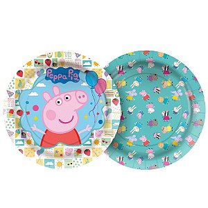 Prato Papel Redondo 18cm - Peppa Pig Clássica - 12 unidades - Regina