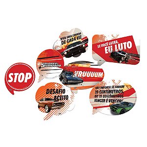 Kit Placas Festa Velozes e Furiosos - 9 Unidades - Festcolor - Rizzo