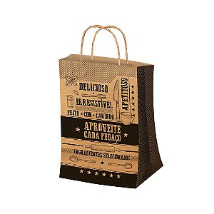 Sacola P 27,5x17,5x9cm Kraft - 50 unidades - Food Service Festcolor - Rizzo