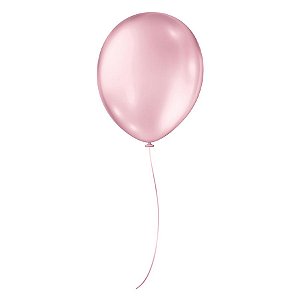 Balão de Festa Látex Perolado - Rosa Claro - 25 Unidades - Balões São Roque - Rizzo Balões