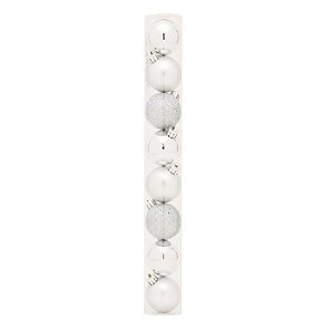 Bolas em Tubo Prata 4cm - 08 unidades - Cromus Natal - Rizzo Balões