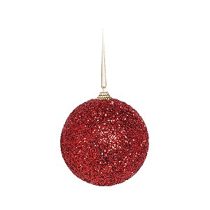 Kit Bolas Texturizadas Vermelhas - 10cm - 04 unidades - Cromus Natal - Rizzo Balões