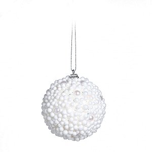 Kit Bolas Pérolas Branca 8cm - 06 unidades - Cromus Natal - Rizzo Balões