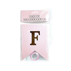 Letras Decorativas Feliz Aniversário Rosa - 1 Unidade - YOSS - Rizzo