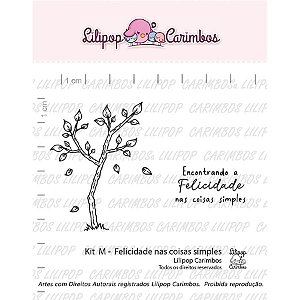 Kit de Carimbos M - Felicidade nas Coisas Simples - Cod 31000416 - 01 Unidade - Lilipop Carimbos - Rizzo
