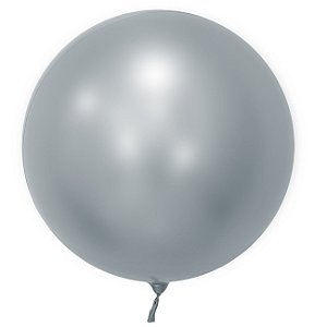 Balão de Festa Bubble Cromado Prata 24" 60cm - 01 Unidade - Mundo Bizarro - Rizzo Balões