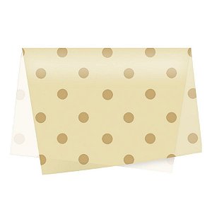 Papel de Seda - 49x69cm - Big Poá Ouro e Marfim - 10 folhas - Rizzo