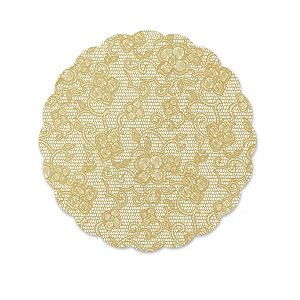 Tapetinho para Doces - Renda Francesa - Ouro - 7cm - 100 unidades - Cromus - Rizzo