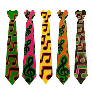 Brinde Gravatas - E - Notas Musicais Neon 10 Unidade - Rizzo