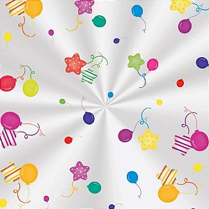 Saco Transparente Decorado - 10x14cm - Color Balloons - 100 unidades - Cromus - Rizzo