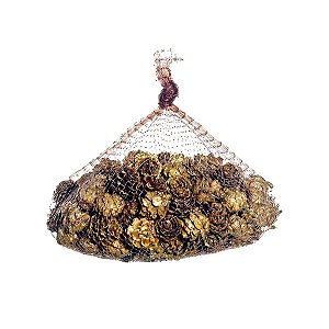Saquinho com Pinhas Natural 20cm - 01 unidade - Cromus Natal - Rizzo Balões