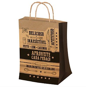 Sacola M 29,5x23,5cm Kraft - 50 unidades - Food Service Festcolor - Rizzo