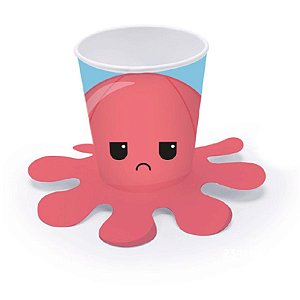Copo Papel Festa Fidget Toys Polvo Coral 240ml - 8 Unidades - Cromus - Rizzo