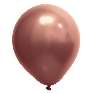 Balão de Festa Redondo Profissional Látex Cromado - Bronze - Art-Latex - Rizzo Balões