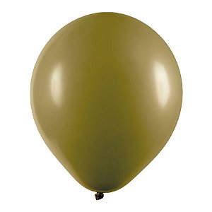 Balão de Festa Redondo Profissional Látex Liso - Oliva - Art-Latex - Rizzo Balões