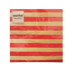 Guardanapo de Papel Listrado - 16,5cm - 20 folhas - Cromus Natal - Rizzo Balões
