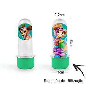 Mini Tubete Lembrancinha Festa Patrulha Canina 8cm 20 unidades - Tiffany - Rizzo
