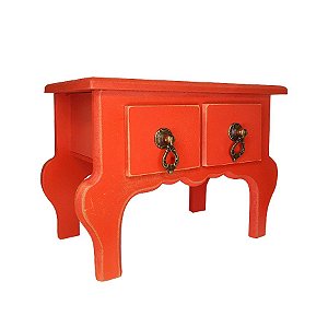 Mini Gaveteiro de Mesa 2 Gavetas Retrô Vermelho MDF - 01 Unidade - Rizzo