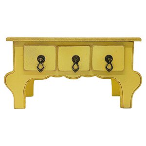 Mini Gaveteiro de Mesa 3 Gavetas - Amarelo  - MDF - 01 Unidade - Rizzo