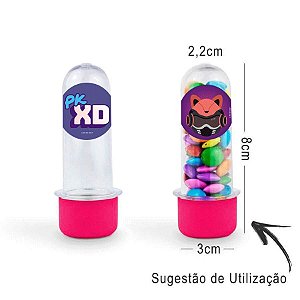 Mini Tubete Lembrancinha PK XD 8cm 20 unidades - Rosa Pink- Rizzo