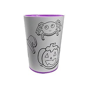 Copo para Colorir Color Cup Halloween - Roxo - 10cm - 1 unidade - Rizzo