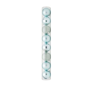 Bolas em Tubo Mint 6cm - 08 unidades - Cromus Natal - Rizzo Balões