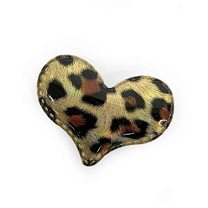 Aplique Coração Ouro Animal Print Decorativo - 2 Un - Artegift - Rizzo