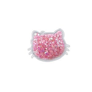 Aplique Gato Incolor Rosa - 6cm - 2 Un - Artegift - Rizzo
