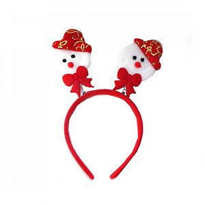 Tiara Natalina - Boneco de Neve com chapéu - Cromus Natal - 01 unidade  - Rizzo Balões