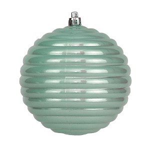 Bola de Natal Ondas VDY Cor Verde Mint 08cm 06 Unidades - Cromus - Rizzo Balões