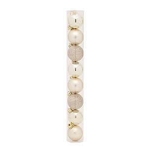 Bolas em Tubo Nude 8cm - 08 unidades - Cromus Natal - Rizzo Balões