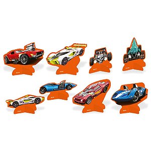Decoração de Mesa Festa Hot Wheels - 8 Unidades - Festcolor