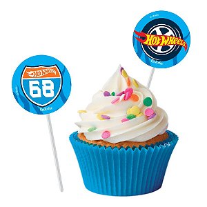 Bandeirinha Para Docinhos Festa Hot Wheels - 8 Unidades - Festcolor