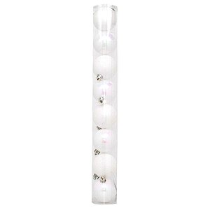 Kit Bola Lisa Glitter - Branco/Nacarado - 10cm - 8 unidades - Cromus Natal - Rizzo Balões